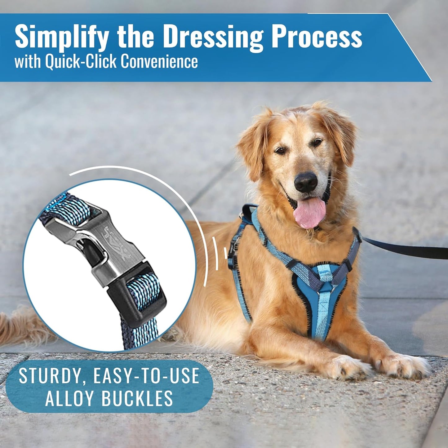 Ultimate No-Pull Dog Harness with Handle – Escape Proof & Reflective Design for Safe Walks & Training - Easy On/Off - Medium/Large - Black