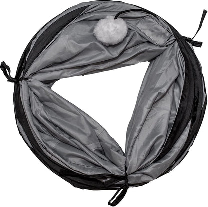 Collapsible Cat Tunnel - Pop-Up Play Tube with Peek Holes & Ball for Indoor Fun