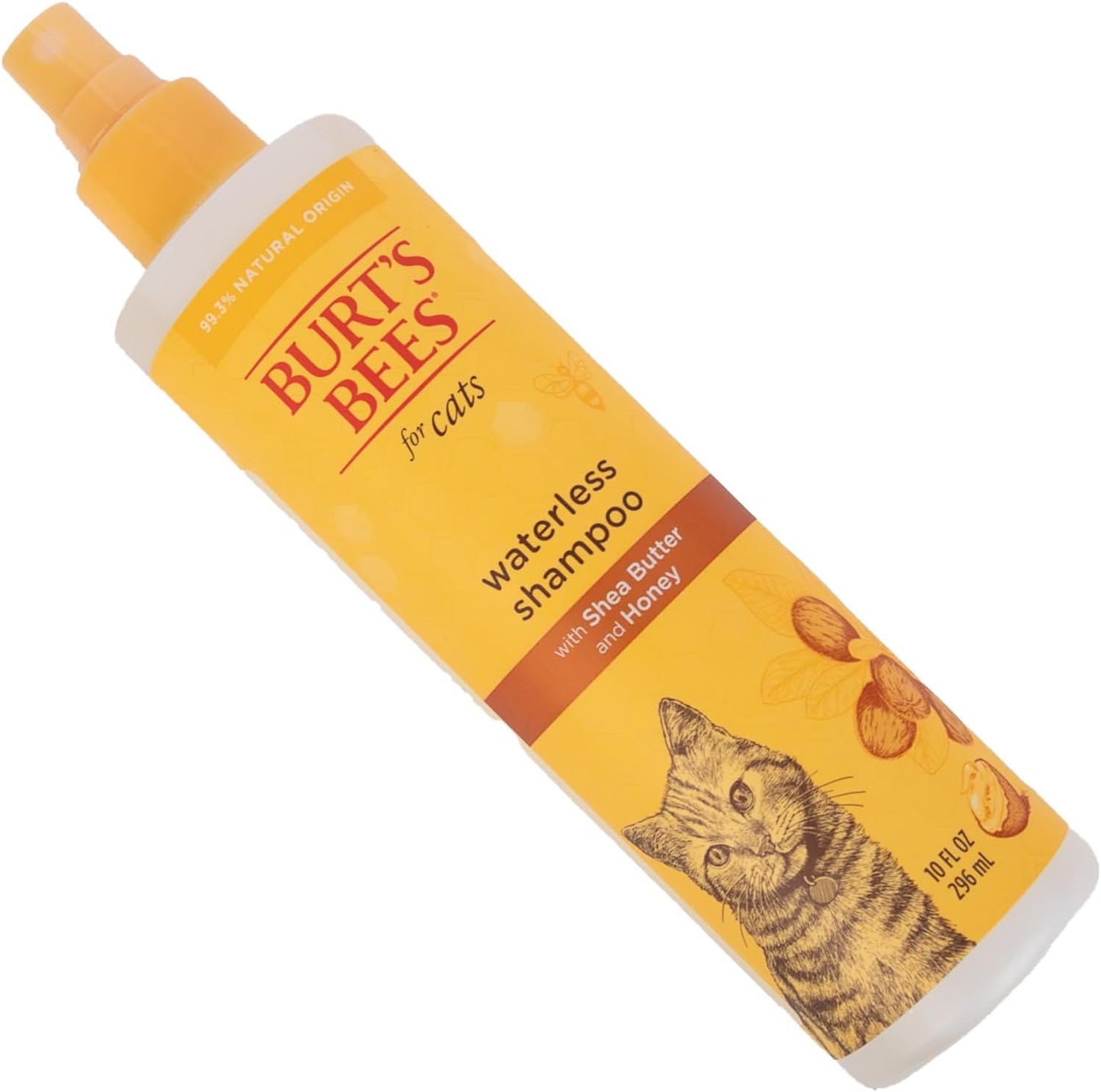 Waterless Cat Shampoo with Shea Butter & Honey - Gentle No-Rinse Grooming Solution for Kittens & Indoor Cats, 10 Fl Oz