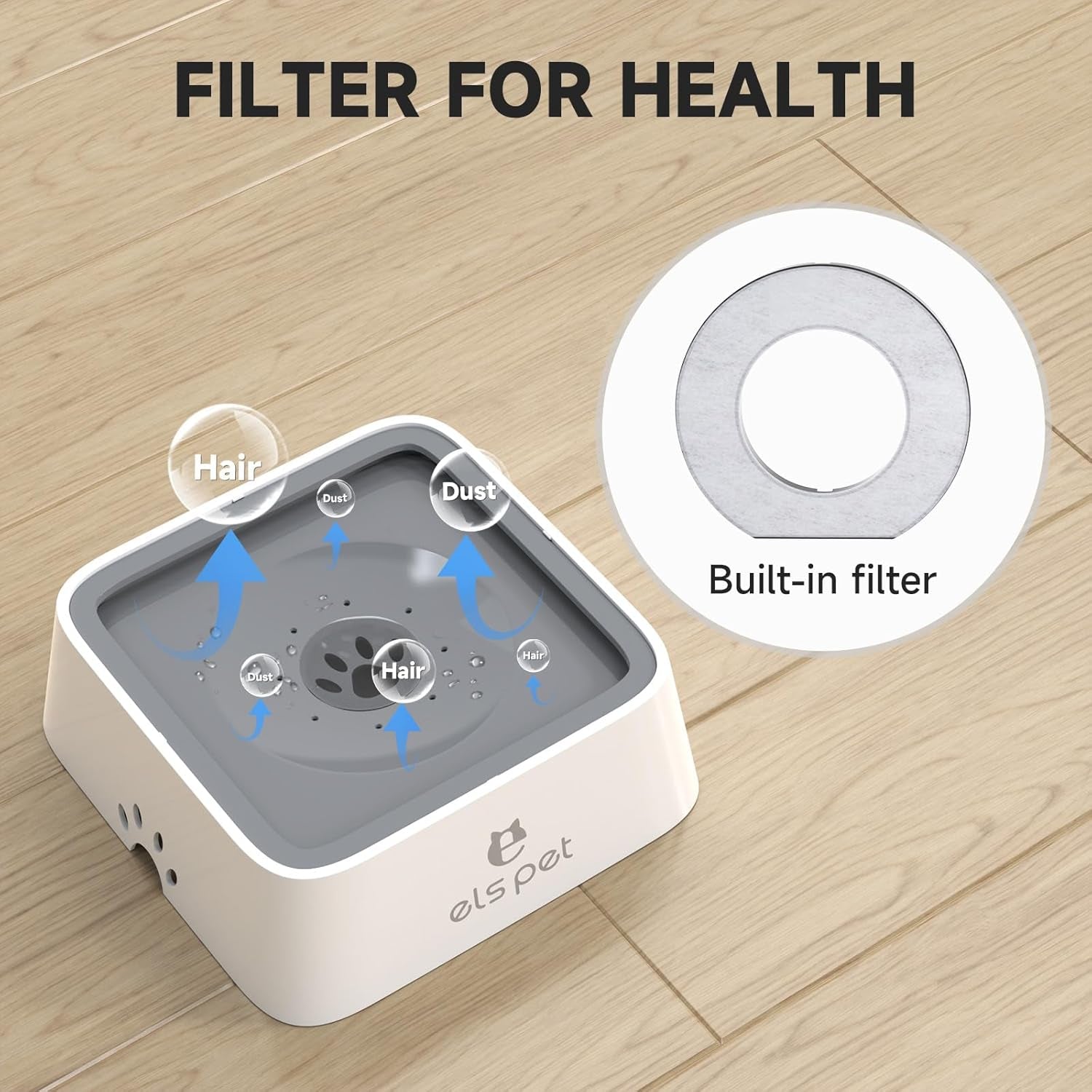 No Spill Slow Water Feeder - 70Oz/2L Travel Bowl for Dogs & Cats (Grey) - Perfect for Hydration on the Go!