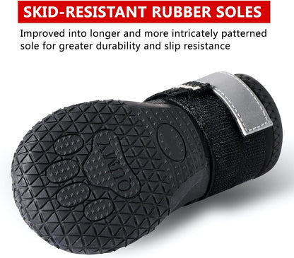 Ultimate Dog Boots for All Seasons - Water-Resistant Paw Protectors for Large & Medium Dogs, Ideal for Winter Snow, Hot Paved Roads, and Slippery Indoor Floors