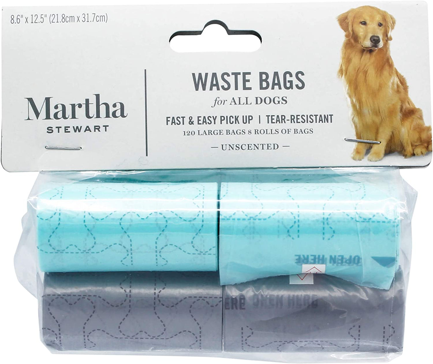 Extra Strong Unscented Dog Waste Bags - 120 Tear-Resistant Bags for Effortless Cleanup - Perfect for Daily Dog Walking - 8 Convenient Rolls