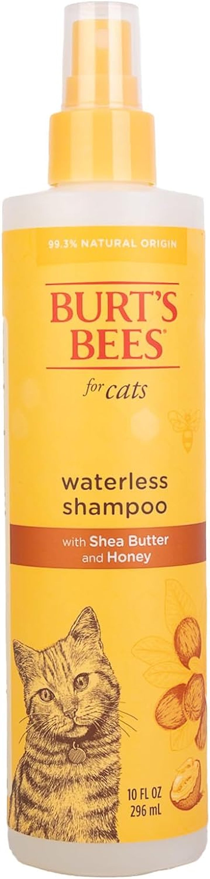 Waterless Cat Shampoo with Shea Butter & Honey - Gentle No-Rinse Grooming Solution for Kittens & Indoor Cats, 10 Fl Oz