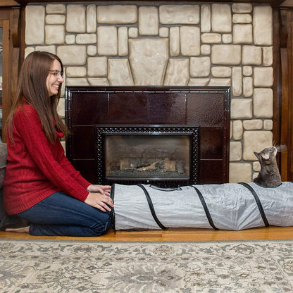 Collapsible Cat Tunnel - Pop-Up Play Tube with Peek Holes & Ball for Indoor Fun