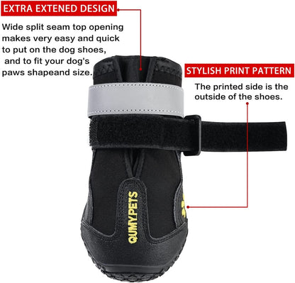 Ultimate Dog Boots for All Seasons - Water-Resistant Paw Protectors for Large & Medium Dogs, Ideal for Winter Snow, Hot Paved Roads, and Slippery Indoor Floors