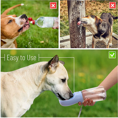 Portable Dog Water Bottle and Bowl Dispenser