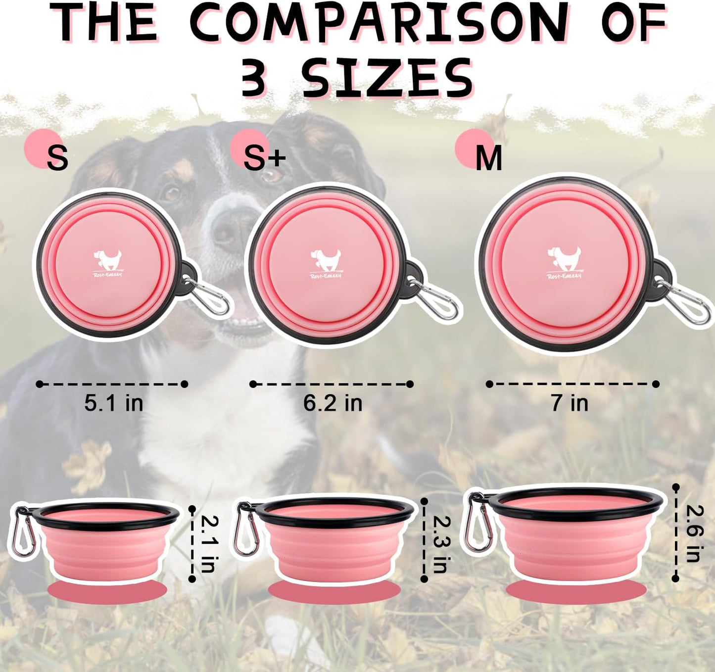 Travel-Friendly Collapsible Dog Bowls - 2-Pack Portable Feeding & Watering Dishes with Carabiners, BPA Free