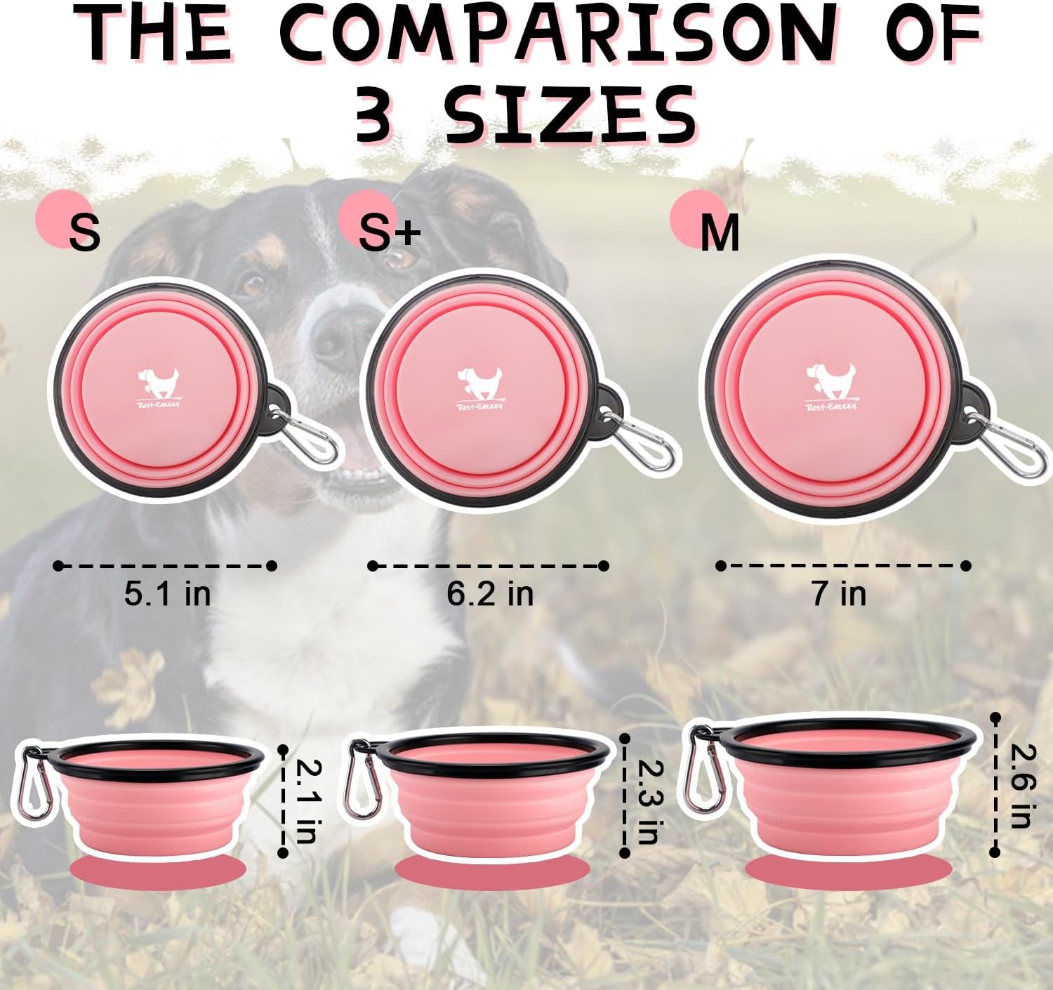 Travel-Friendly Collapsible Dog Bowls - 2-Pack Portable Feeding & Watering Dishes with Carabiners, BPA Free