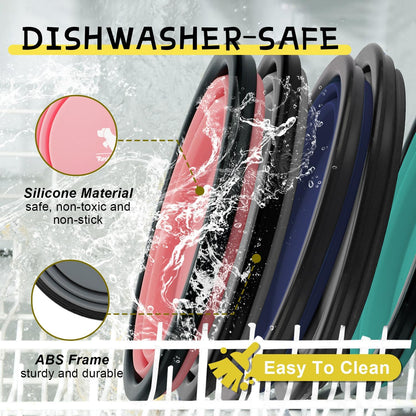 Travel-Friendly Collapsible Dog Bowls - 2-Pack Portable Feeding & Watering Dishes with Carabiners, BPA Free